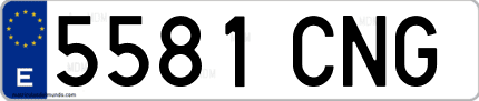 Ejemplo de matrícula de coche ordinaria 5581 CNG