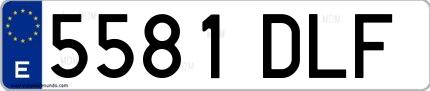 Ejemplo de matrícula española 5581 DLF