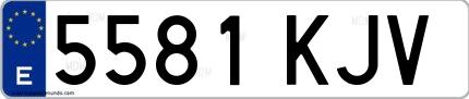 Ejemplo de matrícula española 5581 KJV