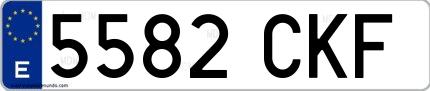 Ejemplo de matrícula española 5582 CKF