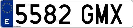 Ejemplo de matrícula española 5582 GMX