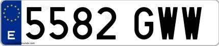 Ejemplo de matrícula española 5582 GWW