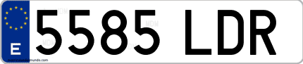 Ejemplo de matrícula de coche ordinaria 5585 LDR