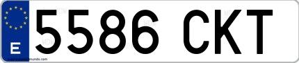 Ejemplo de matrícula española 5586 CKT
