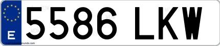 Ejemplo de matrícula española 5586 LKW