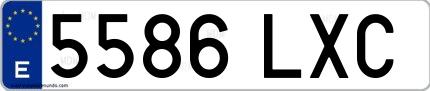 Ejemplo de matrícula española 5586 LXC