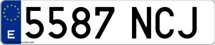 Ejemplo de matrícula española 5587 NCJ