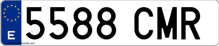 Ejemplo de matrícula de coche ordinaria 5588 CMR