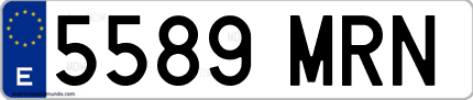 Ejemplo de matrícula de coche ordinaria 5589 MRN