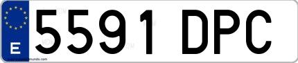 Ejemplo de matrícula española 5591 DPC