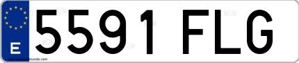 Ejemplo de matrícula española 5591 FLG