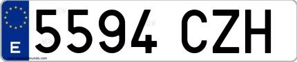 Ejemplo de matrícula española 5594 CZH