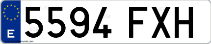 Ejemplo de matrícula de coche ordinaria 5594 FXH