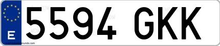 Ejemplo de matrícula española 5594 GKK