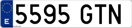 Ejemplo de matrícula española 5595 GTN