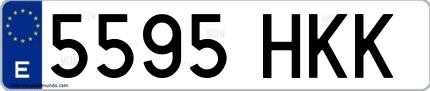 Ejemplo de matrícula española 5595 HKK