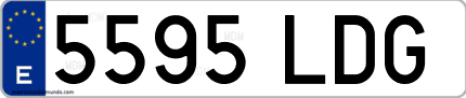 Ejemplo de matrícula de coche ordinaria 5595 LDG