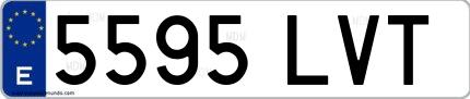 Ejemplo de matrícula española 5595 LVT