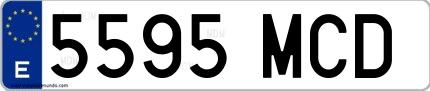 Ejemplo de matrícula española 5595 MCD