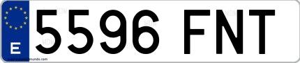 Ejemplo de matrícula española 5596 FNT