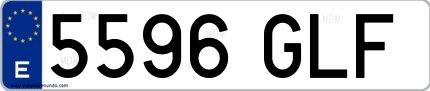 Ejemplo de matrícula española 5596 GLF