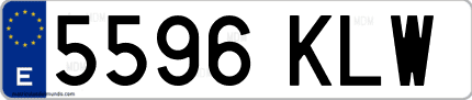 Ejemplo de matrícula de coche ordinaria 5596 KLW
