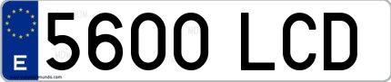 Ejemplo de matrícula española 5600 LCD