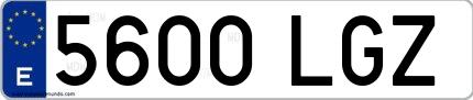 Ejemplo de matrícula española 5600 LGZ