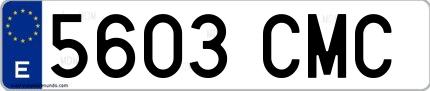Ejemplo de matrícula española 5603 CMC
