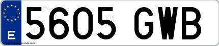 Ejemplo de matrícula española 5605 GWB