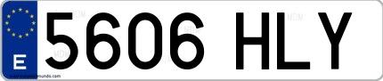 Ejemplo de matrícula española 5606 HLY