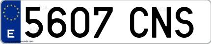 Ejemplo de matrícula española 5607 CNS