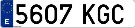 Ejemplo de matrícula española 5607 KGC