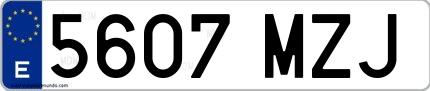 Ejemplo de matrícula española 5607 MZJ