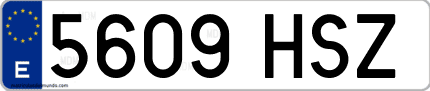 Ejemplo de matrícula de coche ordinaria 5609 HSZ
