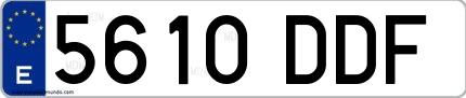 Ejemplo de matrícula española 5610 DDF