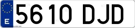 Ejemplo de matrícula española 5610 DJD