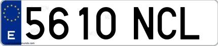 Ejemplo de matrícula española 5610 NCL