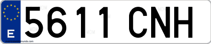 Ejemplo de matrícula de coche ordinaria 5611 CNH