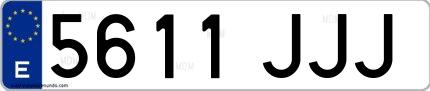 Ejemplo de matrícula española 5611 JJJ