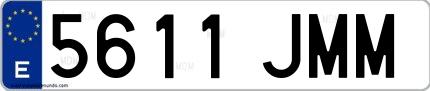 Ejemplo de matrícula española 5611 JMM