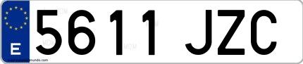 Ejemplo de matrícula de coche ordinaria 5611 JZC