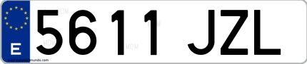 Ejemplo de matrícula española 5611 JZL