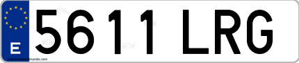 Ejemplo de matrícula de coche ordinaria 5611 LRG
