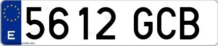 Ejemplo de matrícula española 5612 GCB