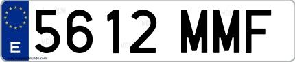 Ejemplo de matrícula española 5612 MMF
