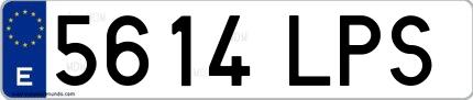 Ejemplo de matrícula española 5614 LPS