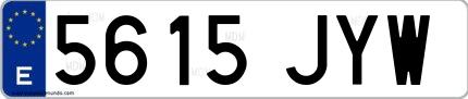 Ejemplo de matrícula española 5615 JYW