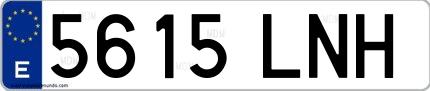Ejemplo de matrícula española 5615 LNH