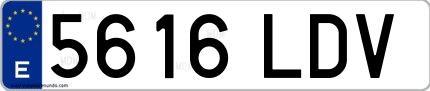 Ejemplo de matrícula española 5616 LDV